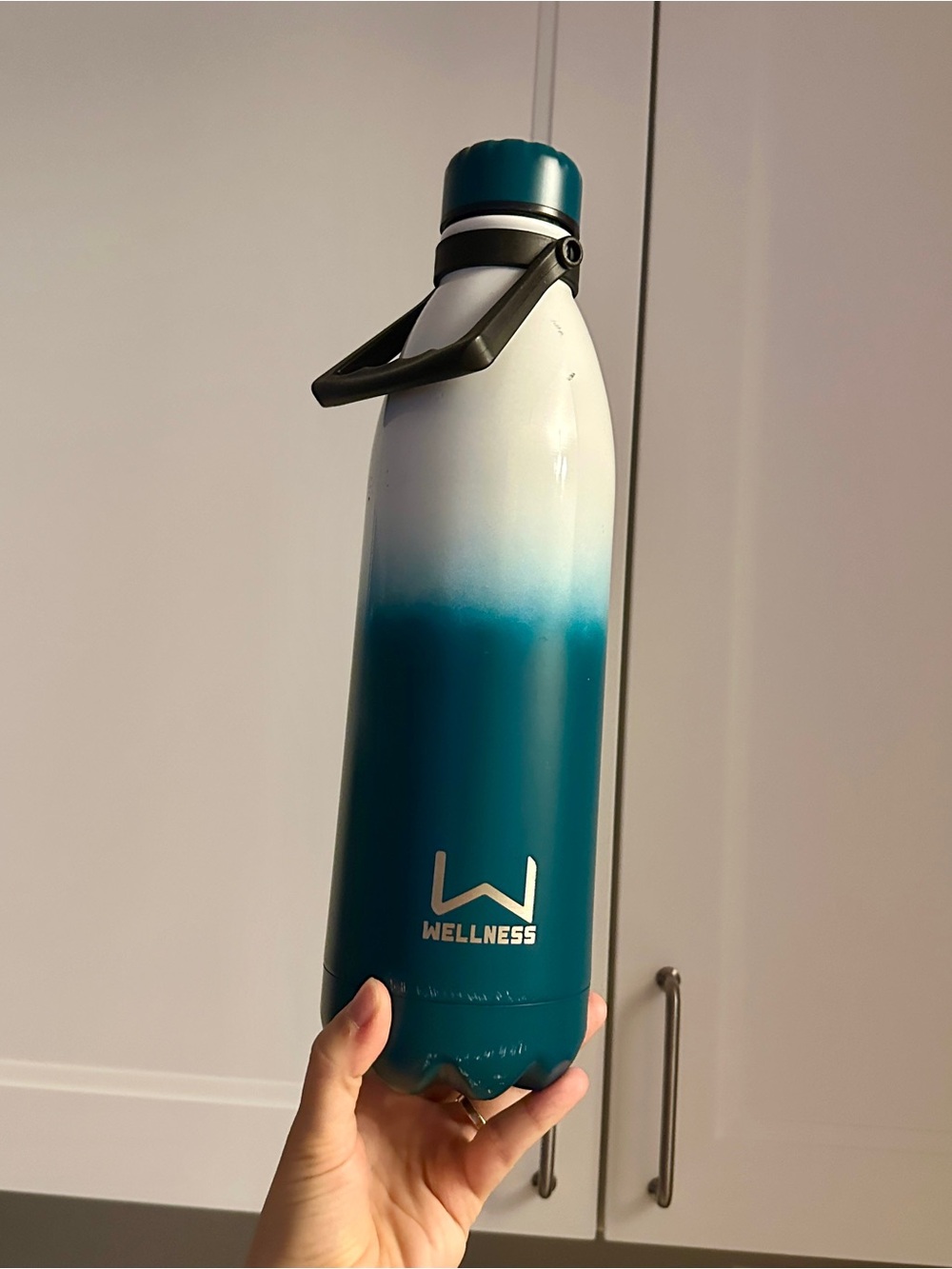 Wellness Teal & White Insulated Water Bottle